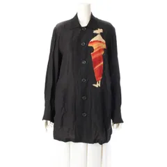 ワイズ ヨウジヤマモト レーヨン 抜染 女性 プリント 長袖シャツ トップス YK-J14-211 ブラック【中古】