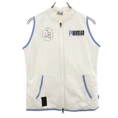美品 PUMA プーマ ゴルフ 中綿ベスト L ホワイト レディース 古着