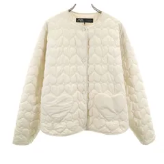 ZARA ザラ ハート キルティングジャケット S アイボリー レディース 古着