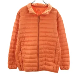UNIQLO ユニクロ ウルトラライトダウンジャケット XL オレンジ系 収納袋付き メンズ 古着