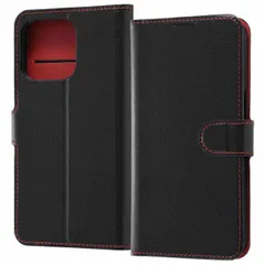 iPhone 13Pro ケース ブラック レッド 耐衝撃 手帳型カバー マグネット カードポケット 収納 スタンド シンプル おしゃれ オシャレ イングレム 【定形外郵便にて発送】【一週間以内発送】 【ゆうパケットにて発送】【７日以内発送】