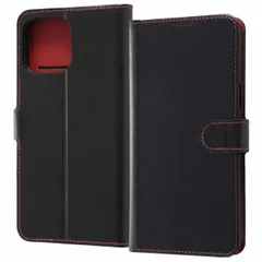 iPhone 13ProMax ケース ブラック レッド 耐衝撃 手帳型カバー マグネット カードポケット 収納 スタンド シンプル おしゃれ オシャレ イングレム 【定形外郵便にて発送】【一週間以内発送】 【ゆうパケットにて発送】【７日以内発送】