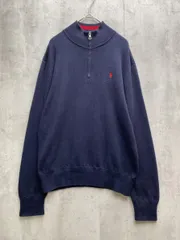 POLO RALPH LAUREN ポロ ラルフローレン キッズ ハーフジップ ニット セーター sizeL（14-16）/ネイビー ◆■◎レディース