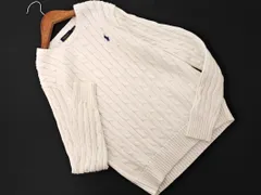 POLO RALPH LAUREN ポロ ラルフローレン ケーブル編み ポニー 刺繍 ニット セーター sizeM/白 ◇■ レディース