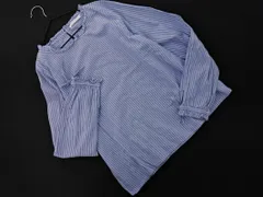 ehka sopo SM2 エヘカソポ サマンサモスモス ストライプ フリル プルオーバー シャツ sizeM/水色 ◇■ レディース