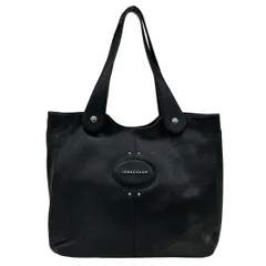 LONGCHAMP(ロンシャン) トートバッグ - 黒 型押し加工 レザー