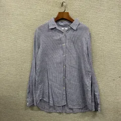 ユニクロ U カジュアル CHECK リネン 長袖シャツ XL M09999