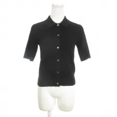 プラステ PLST シャツ ニット S 黒 ブラック 半袖 リブ編み /MN34 ■GY61