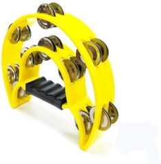 Wonderfall Tambourine Set of 2 - Musical Instrument, Percussion, Perfect for Year-End Parties and Karaoke (Yellow)