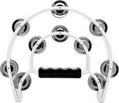 Wonderfall Tambourine Set of 2 - Musical Instrument, Percussion, Perfect for Year-End Parties and Karaoke (White)
