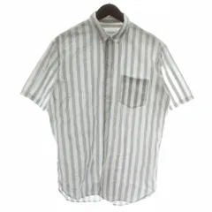 アーバンリサーチ ドアーズ URBAN RESEARCH DOORS シャツ 半袖 ストライプ 40 グレー 白 ホワイト /XZ ■GY61