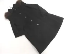 KUMIKYOKU 組曲 ウール100% フード 付き ステンカラー コート size2/黒 ◇■ レディース