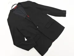 DRESSTERIOR ドレステリア ウール混 Vネック ノーカラー ジャケット sizeM/黒 ◇■ メンズ