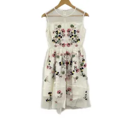 Chesty(チェスティ) ワンピース サイズ0 XS レディース美品  - アイボリー×ピンク×マルチ ノースリーブ/ロング/刺繍/フラワー(花)