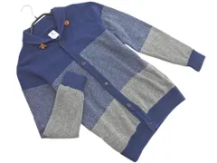 R.NEWBOLD アールニューボールド ウール混 ショールカラー カーディガン sizeM/紺ｘグレー ◇■ メンズ