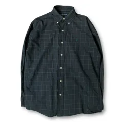 ポロラルフローレン グリーン チェック 長袖 シャツ S