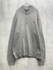 POLO RALPH LAUREN ポロ ラルフローレン ハイネック ハーフジップ ニット セーター sizeL/グレー ◆■◎メンズ