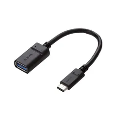 エレコム スマートフォン用USBケーブル USB3.1 (C-Aメス) 認証品 0.15m ブラック MPA-AFCM01NBK