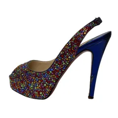 CHRISTIAN LOUBOUTIN(クリスチャンルブタン) サンダル 36 レディース - ブルー×レッド×マルチ オープントゥ レザー