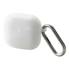 エレコム AirPods 4 ケース 用 シリコン カバー 【 ワイヤレス / MagSafe 充電対応 】 衝撃吸収 落下防止 カラビナ付 クリア AVA-AP06SCCR