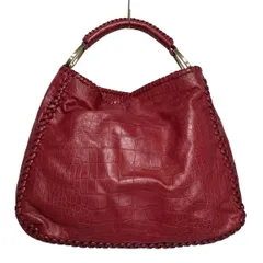 SAZABY(サザビー) ハンドバッグ - レッド 型押し加工 レザー