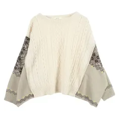 ニコアンド (WOMEN - F) アクリルケーブルニットトップス