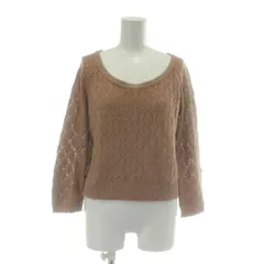 ミニマム MINIMUM ニット セーター ウール混 長袖 ショート丈 クルーネック ラメ 総柄 2 ピンク /XZ ■GY61