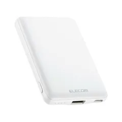 エレコム モバイルバッテリー 5000mAh 12W 入力 Type-C×1  出力 Type-C×1、USB-A×1  PSE認証 おまかせ充電対応 コンパクト 薄型 軽量 ホワイト ELECOM