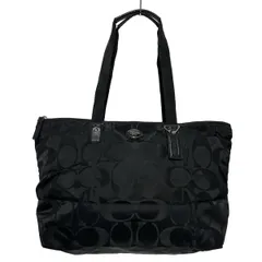 COACH(コーチ) ショルダーバッグ シグネチャー柄 黒 レザー