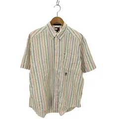 トミーヒルフィガー TOMMY HILFIGER ロゴ刺繍ストライプボタンダウンシャツ メンズ import：L 