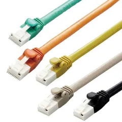 エレコム LANケーブル CAT6A 1m 高速 10Gbps ストレート 爪折れ防止 RoHS指令準拠 ブラック ブラック/オレンジ/グリーン/ライトグレー/イエロー