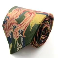 ピエールカルダン ブランド ネクタイ 総柄 花柄 シルク PO メンズ グリーン Pierre Cardin 【中古】