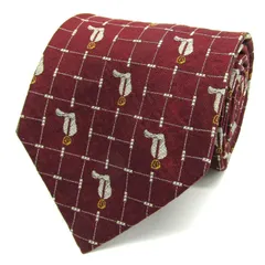 ニッポンダービー ブランド ネクタイ チェック柄　ドット柄　シルク　日本製 PO メンズ ブラウン 日本ﾀﾞｰﾋﾞｰ 【中古】