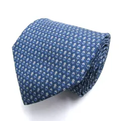 サルヴァトーレフェラガモ ブランド ネクタイ ドット柄　シルク イタリア製 PO メンズ ブルー Salvatore Ferragamo 【中古】