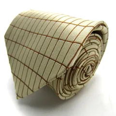 タケオキクチ ブランド ネクタイ 格子柄　シルク PO メンズ ベージュ系 TAKEO KIKUCHI 【中古】