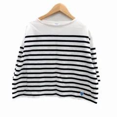 オーチバル ORCIVAL オーシバル バスクシャツ カットソー クルーネック 五分袖 ボーダー柄 1 S 白 黒 /HO26