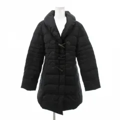 自由区 オンワード樫山 ダウンコート ダッフル 40 ショールカラー トグルボタン ミドル丈 黒 ブラック /NUのサムネイル