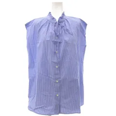 イエナ IENA 美品 21SS シャツ ブラウス ノースリーブ ストライプ柄 青 ブルー 白 ホワイト /YJ