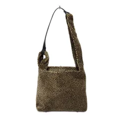 PAPILLONNER(パピヨネ) ショルダーバッグ美品  - ベージュ×黒 豹柄 レザー