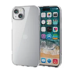 iPhone 15 Plus 用 ケース ハイブリッド カバー 衝撃吸収 カメラレンズ保護設計 ストラップホール付 硬度5H クリア エレコム ELECOM  【普通郵便にて5営業日以内発送】