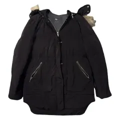 ザラ ブラック フード ファー ダウン オーバーサイズ ダウン M