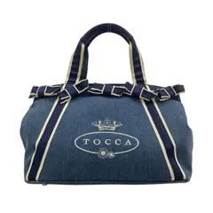 TOCCA(トッカ) トートバッグ - ブルーグレー×ダークネイビー リボン