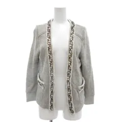 グレースコンチネンタル GRACE CONTINENTAL カーディガン スウェット地 ビジュー カットストーン 長袖 36 グレー /KE