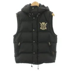 ポロ バイ ラルフローレン Polo by Ralph Lauren ダウンベスト アウター 前開き フード ロゴワッペン S 黒 ブラック /YT