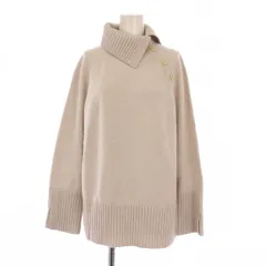 セオリーリュクス theory luxe ニット セーター アシンメトリー 長袖 タートルネック カシミヤ ワンカラー 38 ベージュ /BB