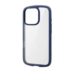 エレコム iPhone16Pro ケース ハイブリッド 衝撃吸収 軽量 薄型 カメラ周り保護 ストラップホール付 TOUGH SLIM LITE ネイビー PM-A24CTSLFCNV