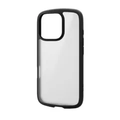 エレコム iPhone16Pro ケース ハイブリッド 衝撃吸収 軽量 薄型 カメラレンズ保護設計 ストラップホール付 TOUGH SLIM LITE ブラック PM-A24CTSLFCSBK