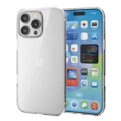 エレコム iPhone16ProMax ケース ハイブリッド 衝撃吸収 カメラレンズ保護設計 ストラップホール付 硬度5H クリア PM-A24DHVCKCR