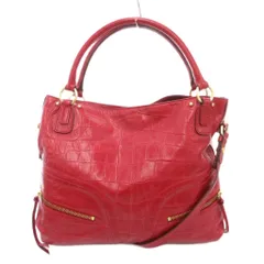 サザビー SAZABY タグ付き ハンドバッグ ショルダー 2WAY クロコ型押し レザー 牛革 赤 レッド /AE