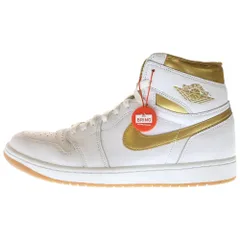 NIKE (ナイキ) AIR JORDAN 1 ウィメンズ エアジョーダン1 レトロ ハイ OG メタリックゴールド ハイカットスニーカー US12/29cm FD2596-107